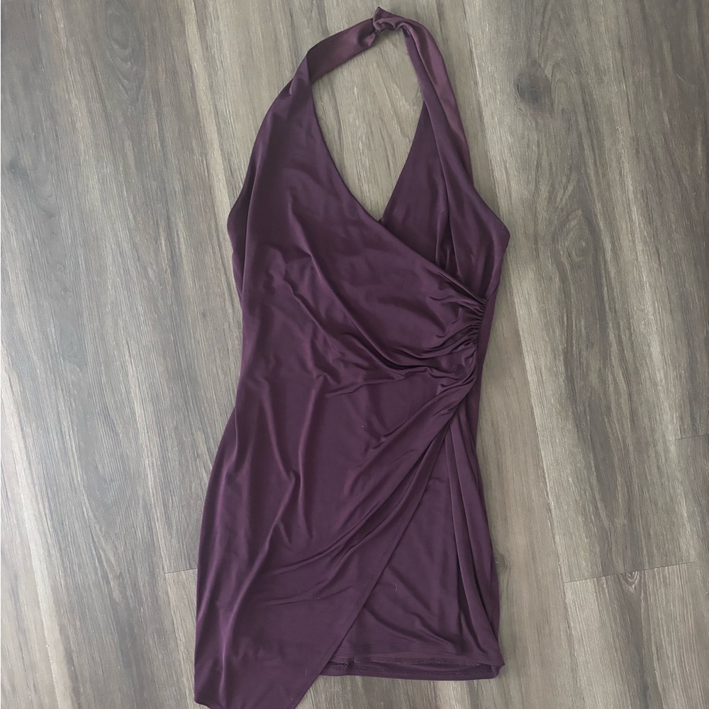 Charlotte Russe Plum Halter Wrap Dress